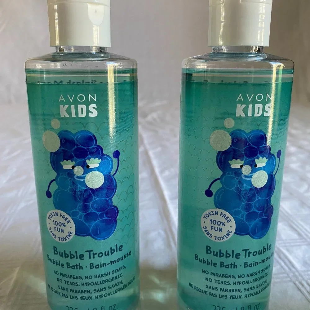 2-Avon Kids Bubble Trouble Bubble Bath Sea Splash 8 FL OZ TOXIN FREE RETIRED!